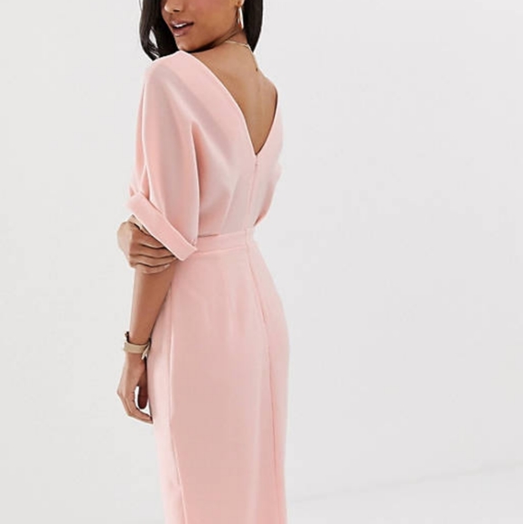 🚫SOLD🚫ASOS DESIGN wiggle midi dress in blush - Picture 4 of 4